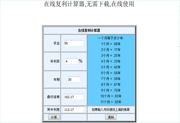 在线复利计算器
